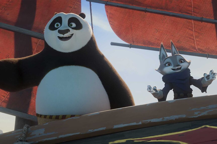 Po (Jack Black) and Zhen (Awkwafina) in Kung Fu Panda 4
