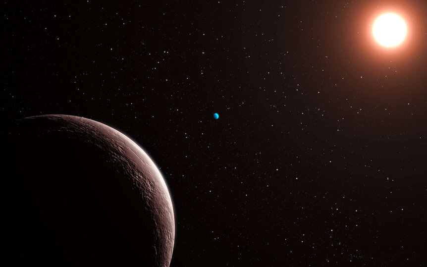 Artwork of a planetary system orbiting a star. Credit: ESO/L. Calçada