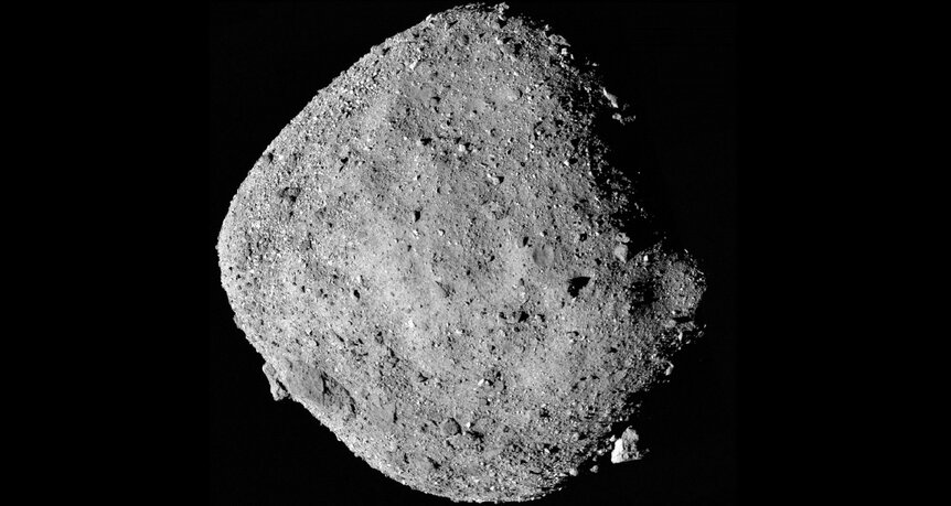 An image from NASA’s OSIRIS-REx spacecraft shows Bennu, a 500-meter wide asteroid, from a distance of 24 km on Dec. 2, 2018. Credit: NASA/Goddard/University of Arizona