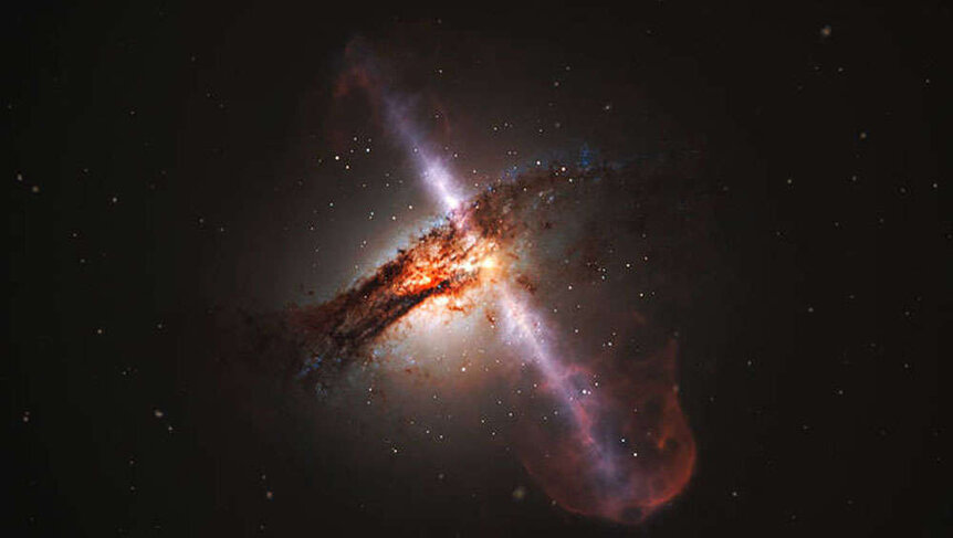 black hole after a galactic merger