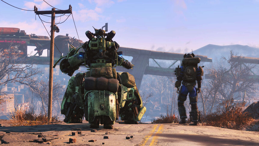 Fallout 4 Lone Wanderer and Sentry Bot