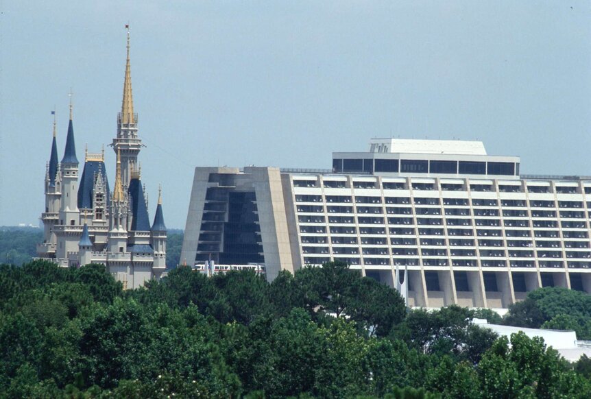 A-frame Contemporary Resort hotel in the shadow of Disney's Cinderella Castle