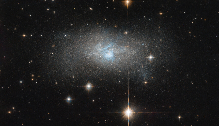 The dwarf galaxy IC 4870 is lovely in this Hubble image, but more information about it is scarce. Credit: ESA/Hubble & NASA