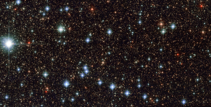 A Hubble image of a region of the sky in Sagittarius reveals thousands of stars of all different colors. Credit: ESA/Hubble & NASA