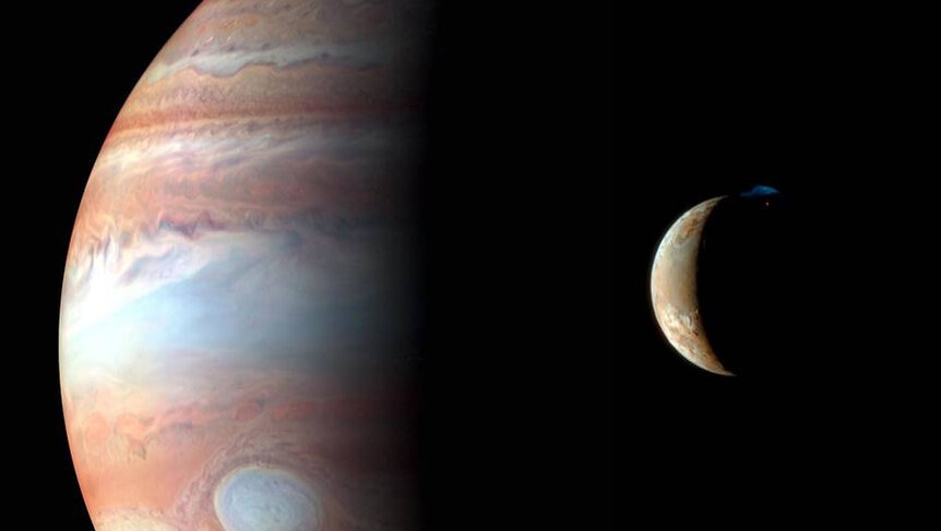 NASA image of Jupiter and Io