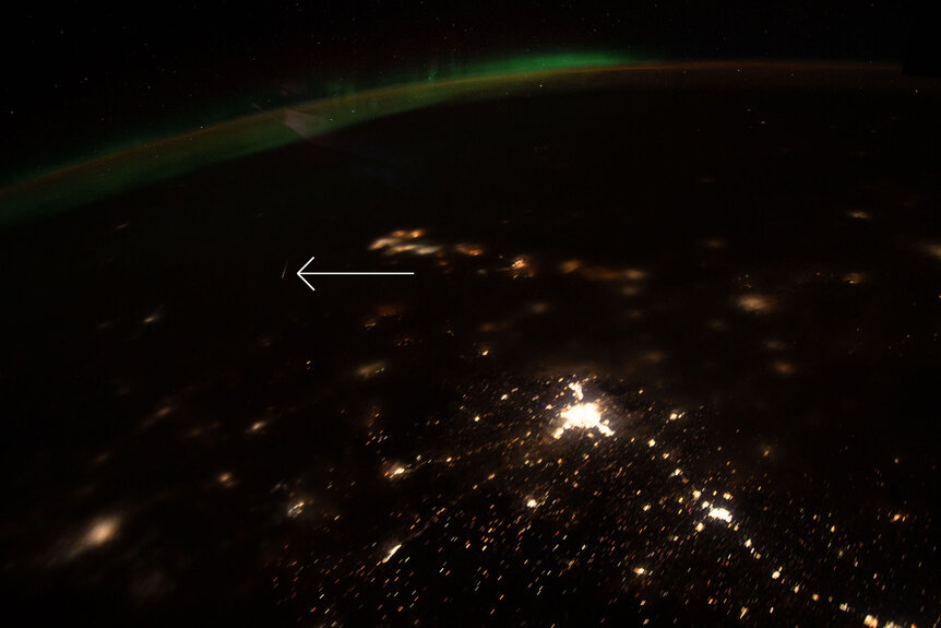 A Quadrantid meteor seen from the ISS, taken on 4 January 2020 at 11:30:17 GMT. Credit: NASA