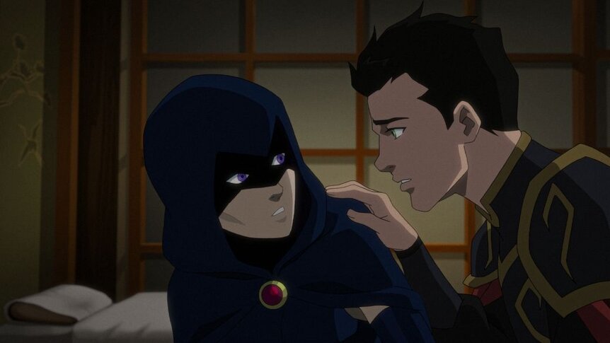 Justice League Dark Apokalips War Raven and Damian