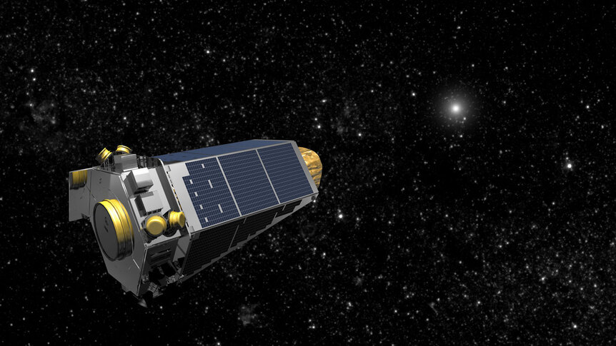 Artwork depicting the Kepler spacecraft looking for exoplanets. Credit: NASA