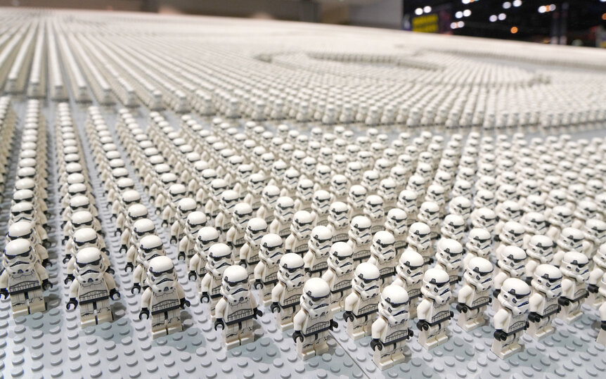 LEGO Stormtrooper build at Star Wars Celebration
