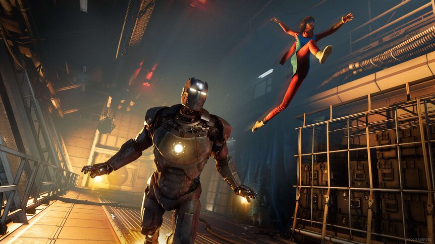 Iron Man and Kamala Khan in Marvels Avengers for PS5
