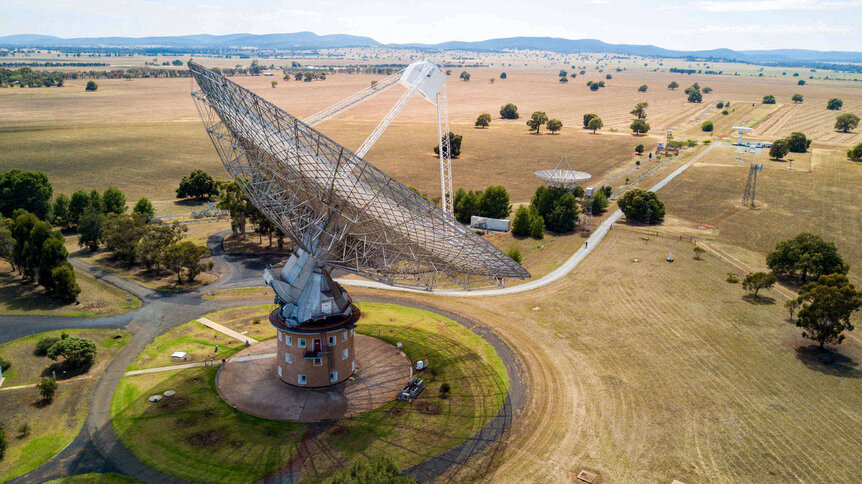The 64-meter Parkes Radio Telescope, recently renamed "Murriyang", in New South Wales, Australia. Credit: Red Empire Media/CSIRO