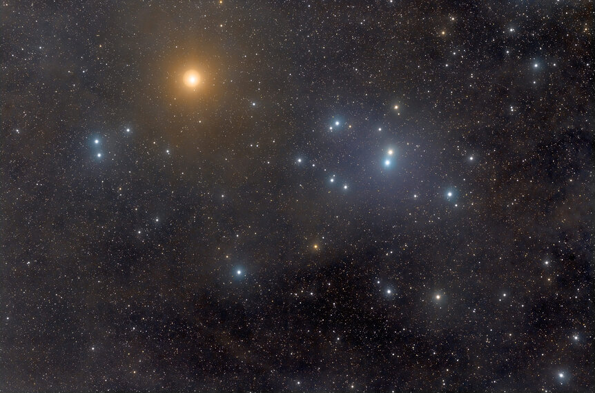 The magnificent Hyades cluster, which makes up the head and hors of Taurus the bull. Credit: Rogelio Bernal Andreo