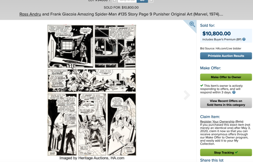Spider-Man original art