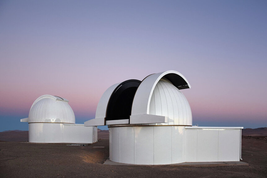 Two of the four domes housing the SPECULOOS telescopes, which are looking for Earth-sized planets orbiting nearby cool stars. Credit: ESO/G. Lambert