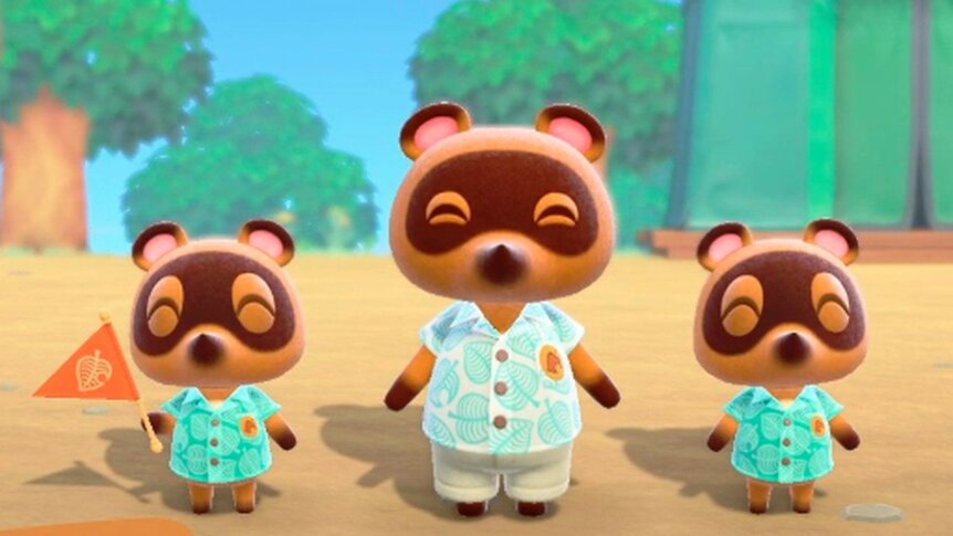 tom-nook and kids Animal Crossing New Horizons