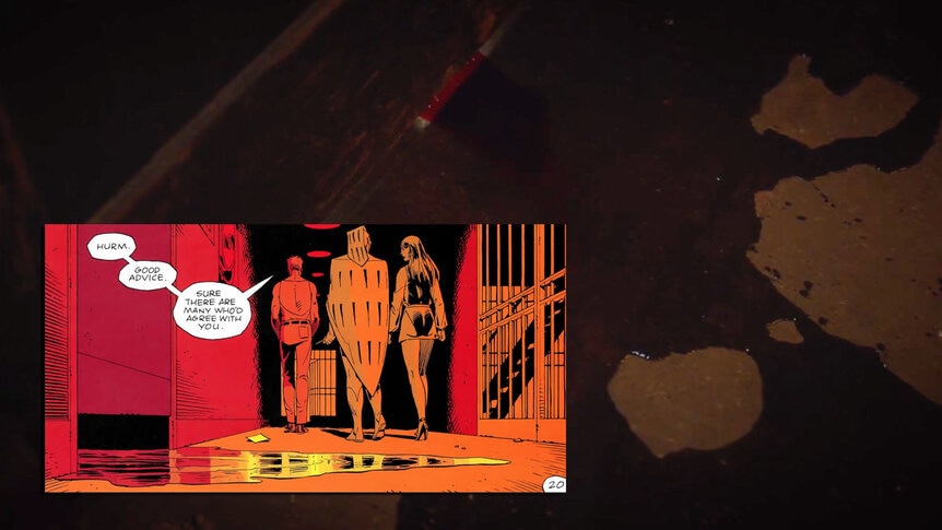 Watchmen blood under door