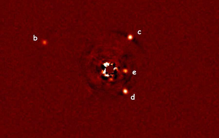 Image of four planets around HR 8799