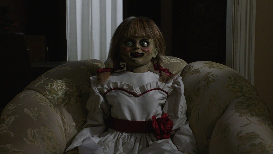 The Annabelle doll in Annabelle Comes Home
