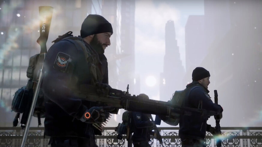 Soldiers patrol New York in The Division from Ubisoft