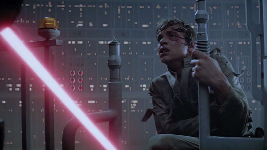 Luke and Darth Vader face off in The Empire Strikes Back