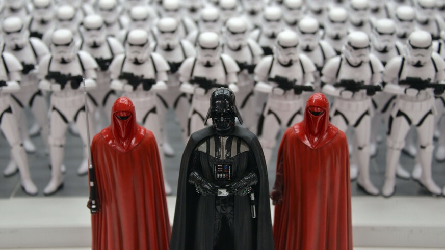 Star Wars figures of Darth Vader and Imperial Guard