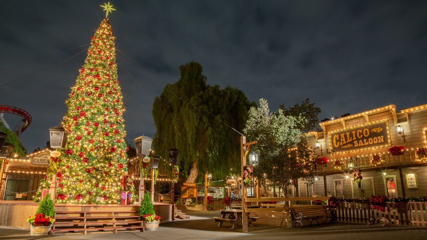 Christmas tree at Knott's Berry Farm theme park
