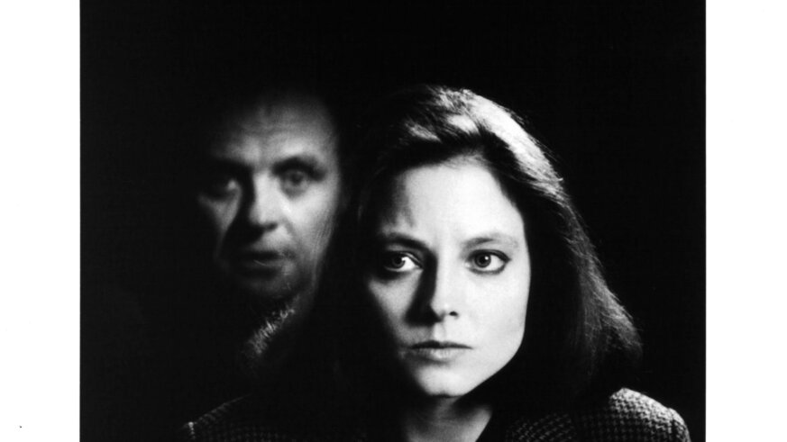 Anthony Hopkins and Jodie Foster on set of The Silence of the Lambs 