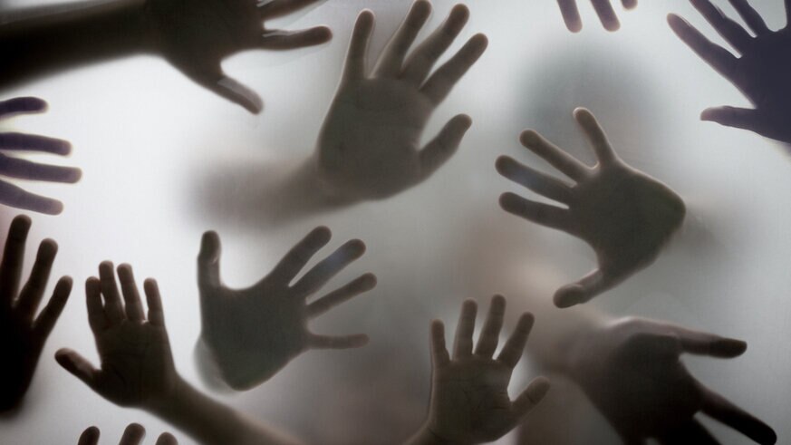Group of hands silhouettes