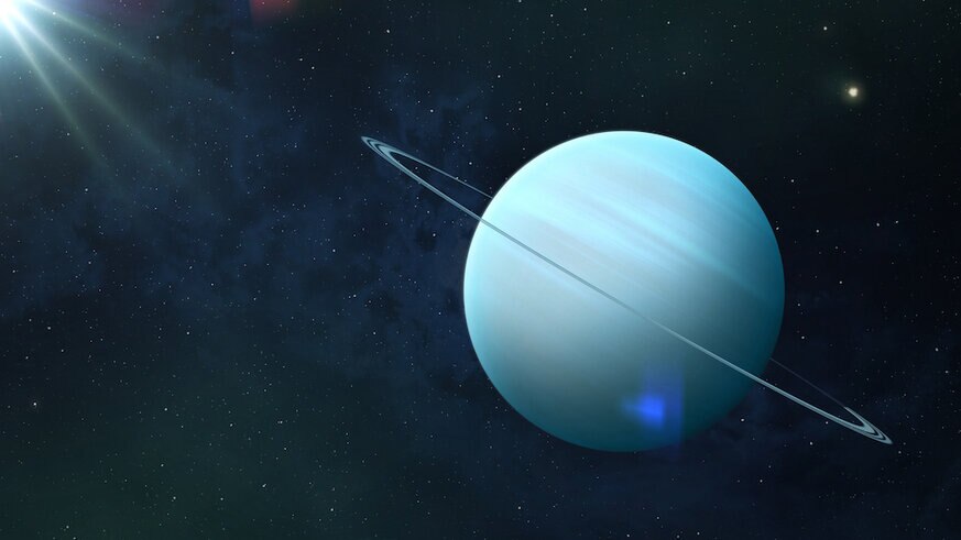Space, nebula and planet Uranus.
