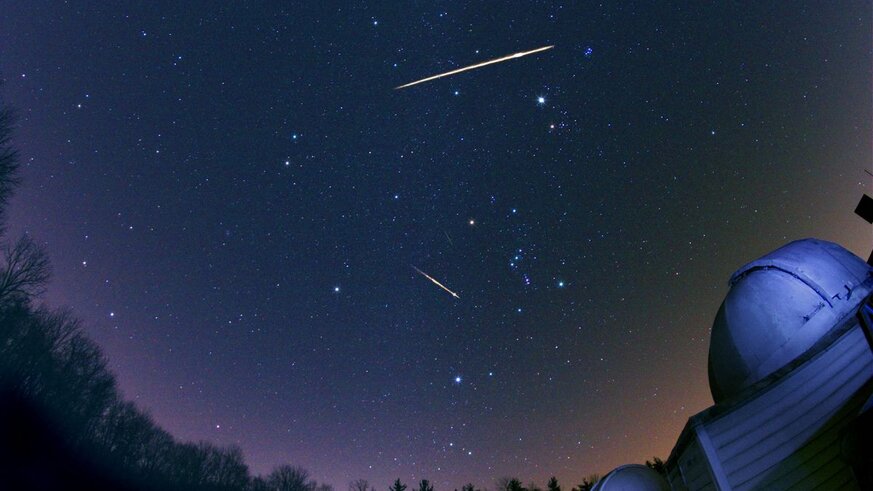 Three Geminid meteors from the 2012 shower. Credit: John Chumack