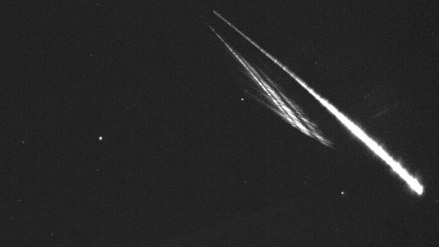 A very bright meteor was seen over Spain on 22 February 2020, caught on camera. Credit: SMART network 