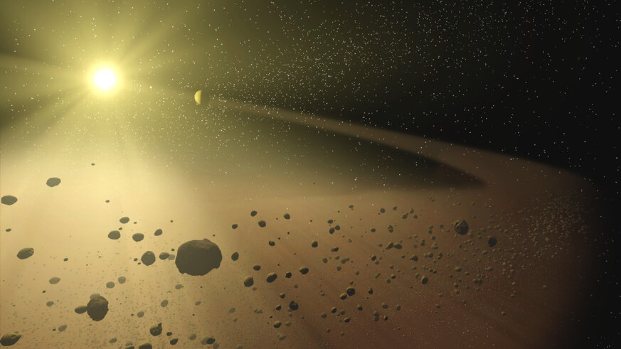 Artwork of a debris ring around a star. Credit: NASA/JPL-Caltech/T. Pyle (SSC)