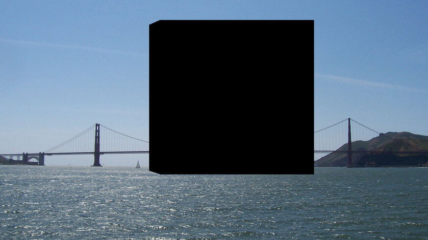 A cube made of all humans on Earth in comparison to the Golden Gate Bridge. The scale is close but not perfect due to perspective. Credit: Crew and Officers of NOAA Ship MILLER FREEMAN / Phil Plait