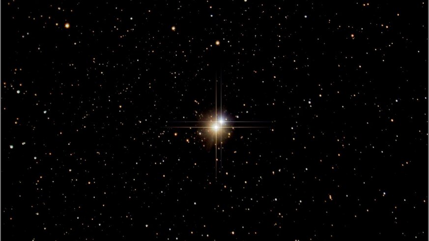 The double star (and not binary) Albireo, or Beta Cygni, the color difference obvious. Credit: Tom Wildoner
