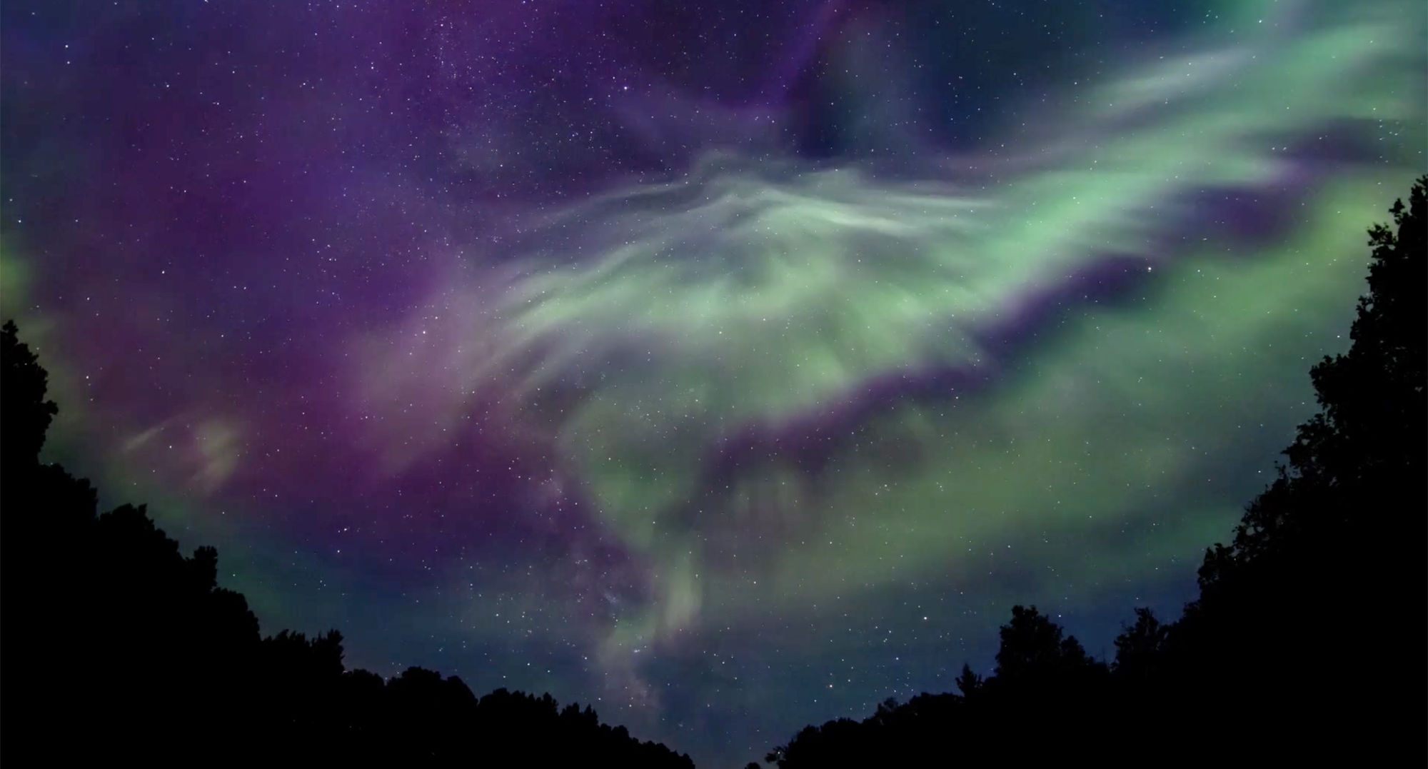 The aurora over Minnesota, part of a time-lapse animation. Credit: Mark Ellis