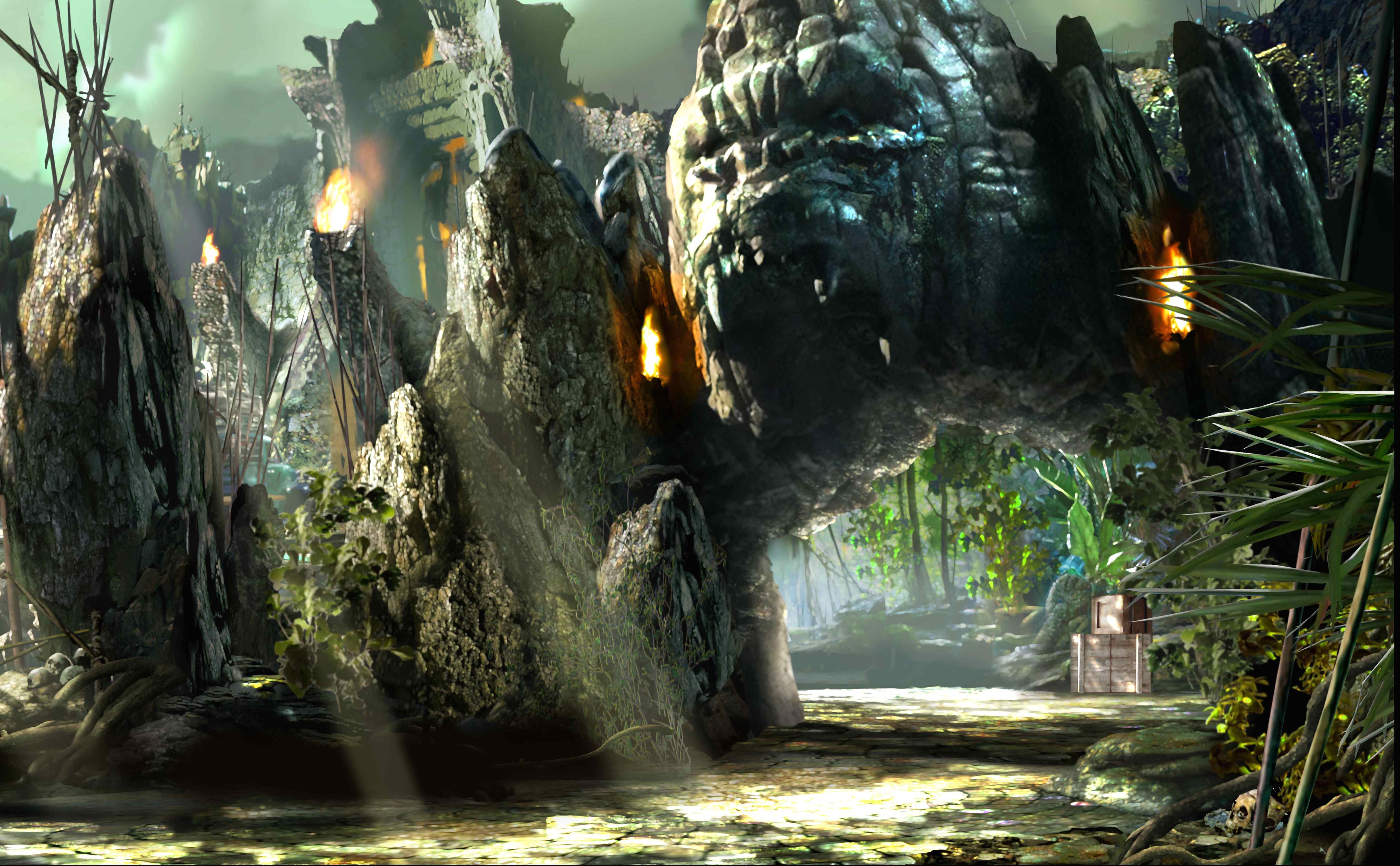 Kong Skull Island Set Pics Reveal Giant Kong Like Skulls And