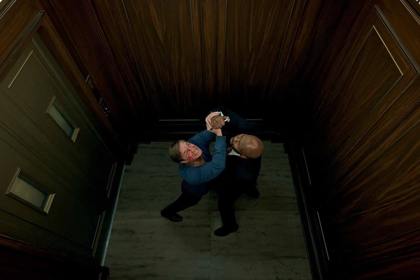President James Collins and Coop fistfight in Chucky Episode 307.