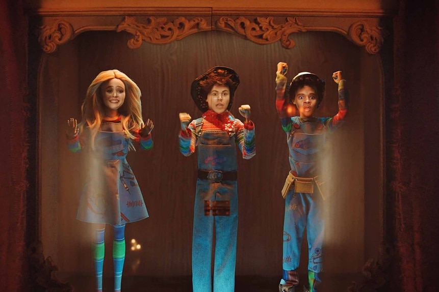 Lexy, Jake and Devon dolls dance on Chucky Episode 308.